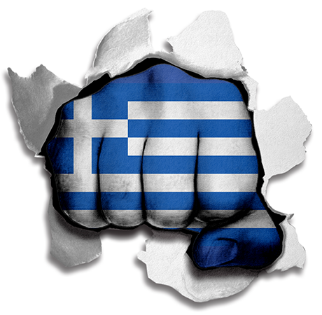 Fist Greece Flag Logo vinyl decal